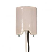  80/2093 - Keyless Porcelain Mogul Socket, Mounting Screws Held Captive, 2 Wireways, 1/2" Strip Leads