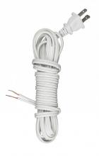 Satco Products Inc. 90/1413 - 12 Foot 18/2 SPT-2 105C Cord Set; White Finish; 72" Hank; 150 Carton; Molded Polarized Plug;