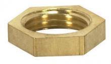  90/172 - Brass Hexagon Locknut; 1/8 IP; 1/2" Hexagon; 1/8" Thick; Unfinished