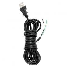 Satco Products Inc. 90/2243 - 15 Foot 18/3 SVT 105C Heavy Duty Cord Set; Black Finish; 50 Carton; 3 Prong Molded Plug; Stripped