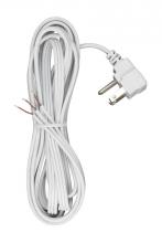  90/2459 - 10 Foot 18/3 SPT-2 105C Flat Plug Cord Set; White Finish; No Hank; 100 Carton; Molded Plug; Tinned