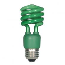  S5513 - 13 Watt; Mini Spiral Compact Fluorescent; Green; Medium base; 120 Volt