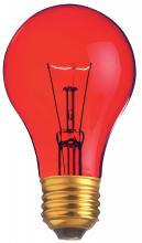  S6080 - 25 Watt A19 Incandescent; Transparent Red; 2000 Average rated hours; Medium base; 130 Volt