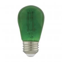  S8024 - 1 Watt; S14 LED Filament; Green Transparent Glass Bulb; E26 Base; 120 Volt; Non-Dimmable; Pack of 4