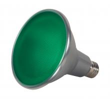  S9481 - 15 Watt PAR38 LED; Green; 40 deg. Beam Angle; Medium base; 120 Volt