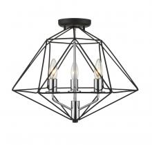  918SF-MB-CH - 3 Light Semi Flush Mount