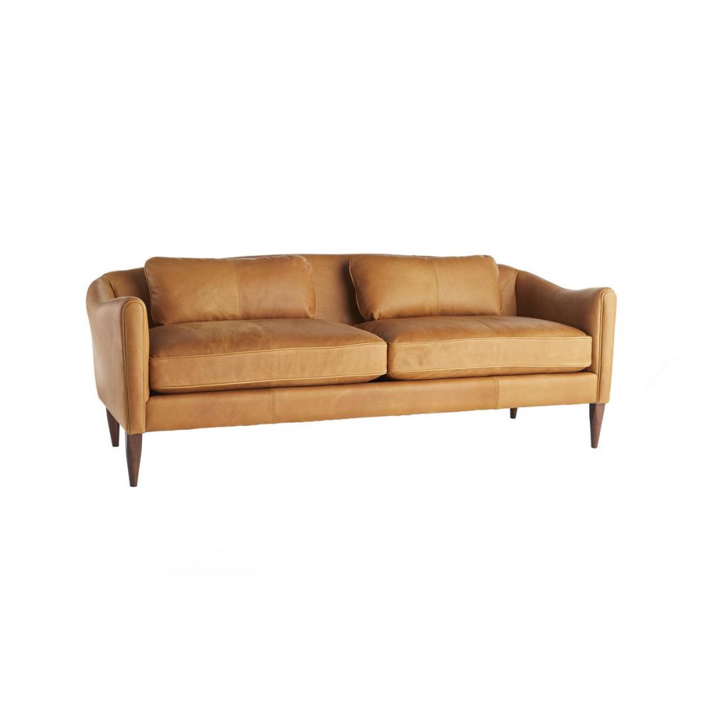 Vincent Sofa Butterscotch Leather Dark Walnut