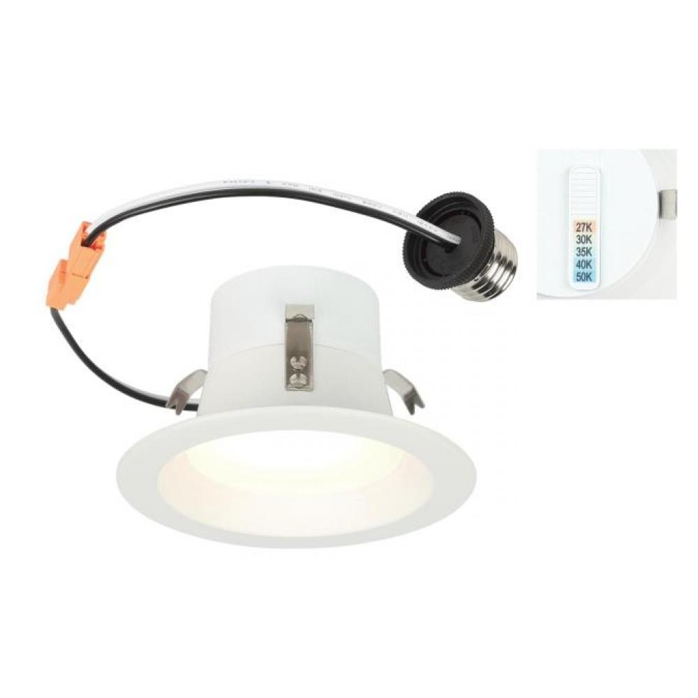 10W Recessed LED Downlight with Color Temperature Selection 4 in. Dimmable 2700K, 3000K, 3500K,