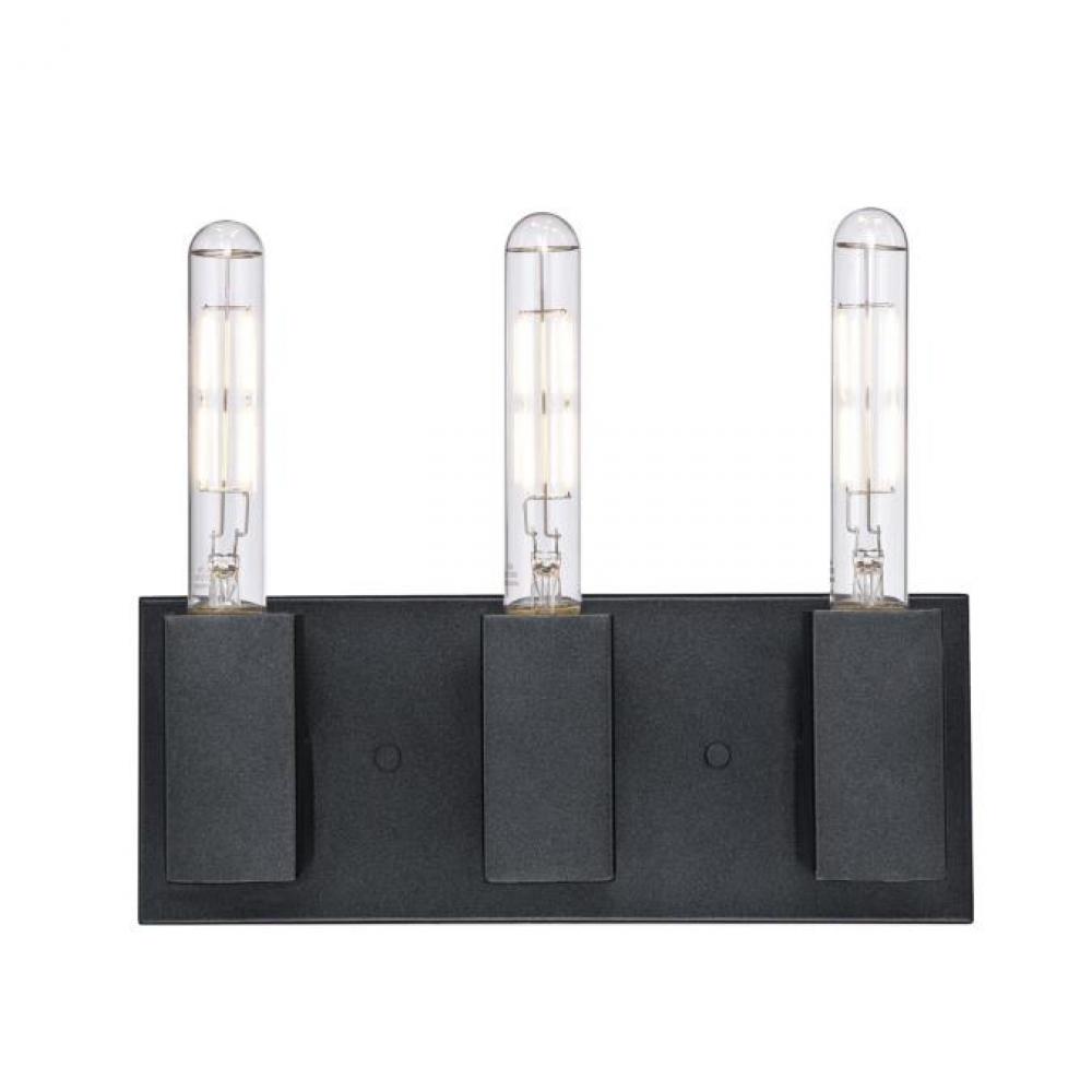 3 Light LED Wall Fixture Iron Finish