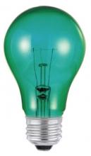  344400 - 25W A19 Incandescent Transparent Green E26 (Medium) Base, 120 Volt, Box