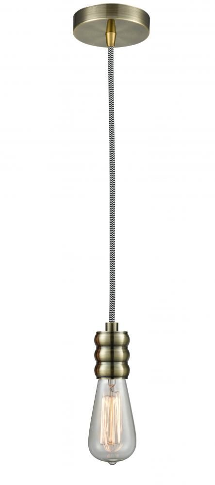 Gatsby - 1 Light - 2 inch - Antique Brass - Cord hung - Mini Pendant