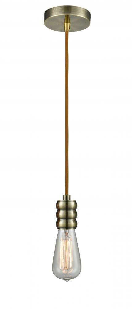 Gatsby - 1 Light - 2 inch - Antique Brass - Cord hung - Mini Pendant