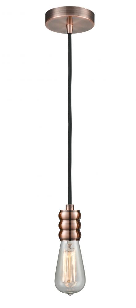 Gatsby - 1 Light - 2 inch - Antique Copper - Cord hung - Mini Pendant