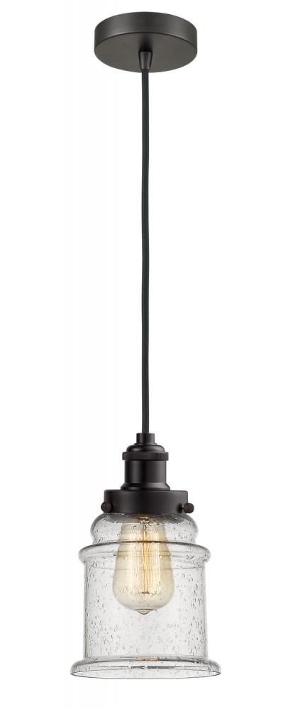 Edison - 1 Light - 8 inch - Oil Rubbed Bronze - Cord hung - Mini Pendant