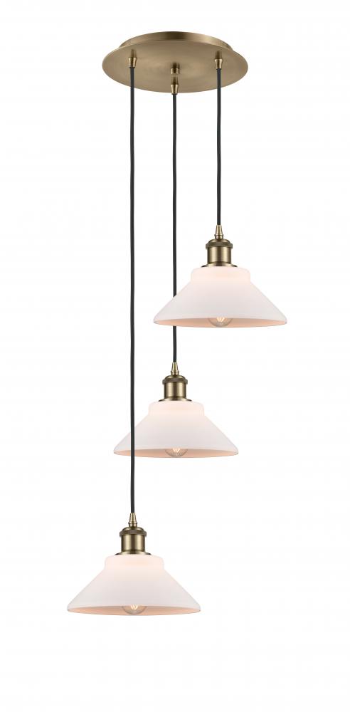 Orwell - 3 Light - 15 inch - Antique Brass - Cord Hung - Multi Pendant