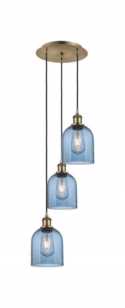 Bella - 3 Light - 12 inch - Antique Brass - Cord hung - Multi Pendant