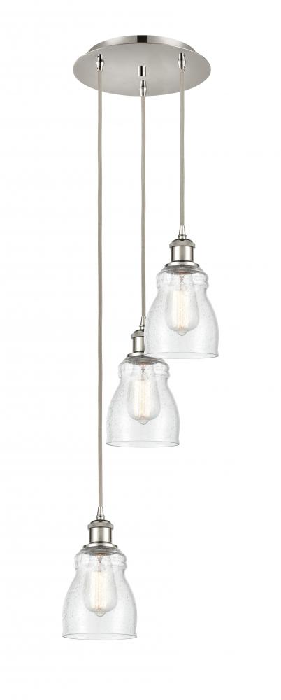 Ellery - 3 Light - 12 inch - Polished Nickel - Cord Hung - Multi Pendant