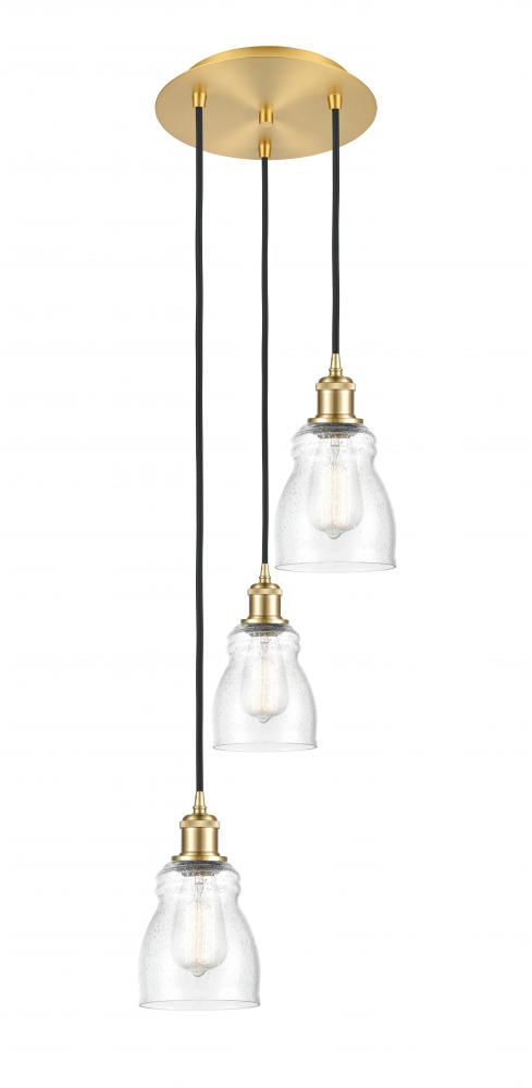 Ellery - 3 Light - 12 inch - Satin Gold - Cord Hung - Multi Pendant