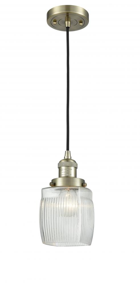 Colton - 1 Light - 6 inch - Antique Brass - Cord hung - Mini Pendant