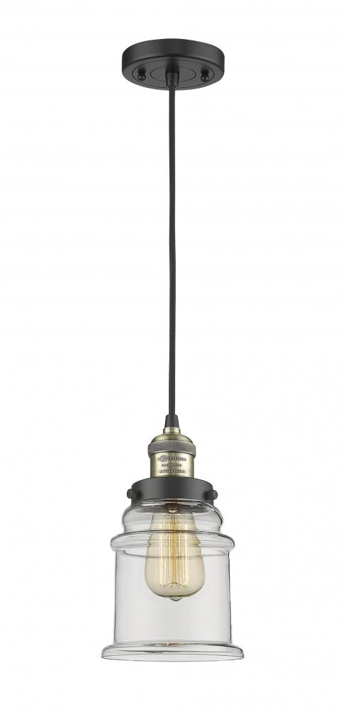 Canton - 1 Light - 6 inch - Black Antique Brass - Cord hung - Mini Pendant