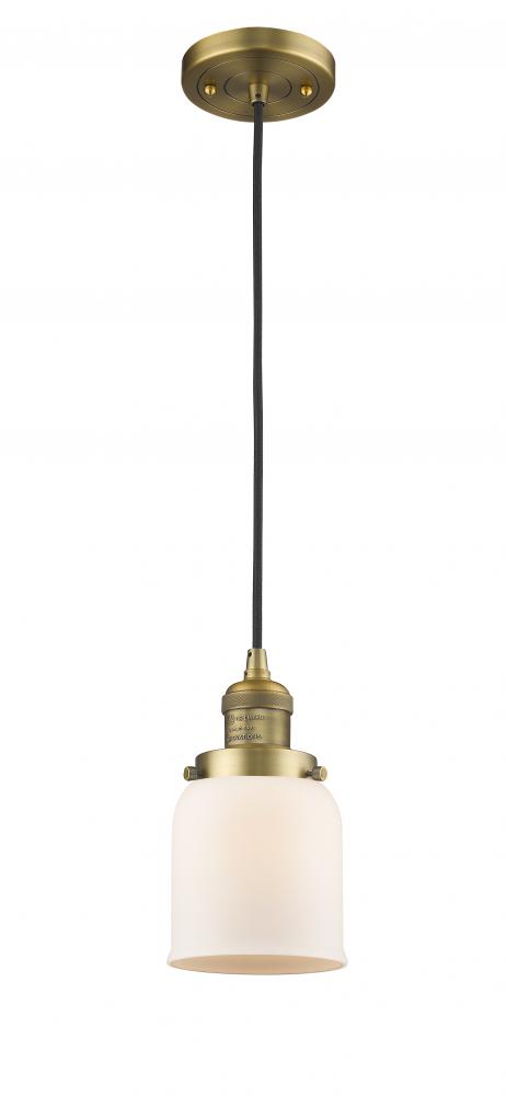 Bell - 1 Light - 5 inch - Brushed Brass - Cord hung - Mini Pendant