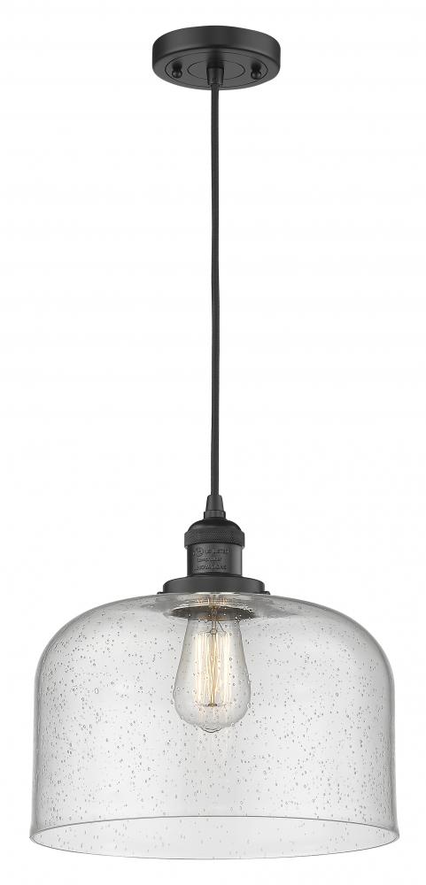 Bell - 1 Light - 12 inch - Matte Black - Cord hung - Mini Pendant