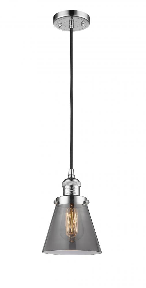 Cone - 1 Light - 6 inch - Polished Chrome - Cord hung - Mini Pendant