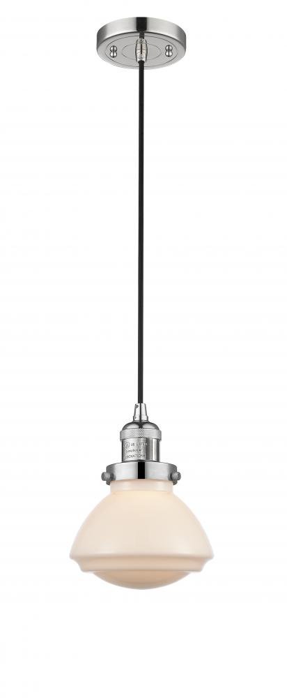 Olean - 1 Light - 7 inch - Polished Nickel - Cord hung - Mini Pendant