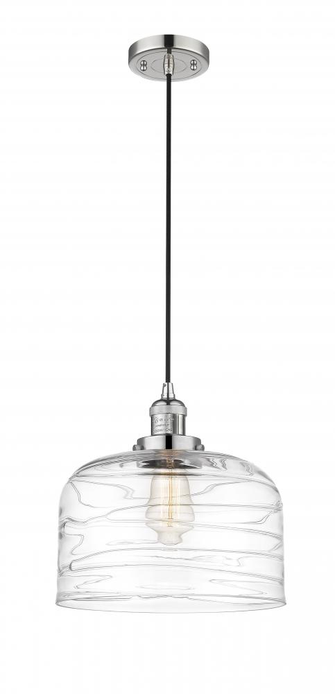 Bell - 1 Light - 12 inch - Polished Nickel - Cord hung - Mini Pendant