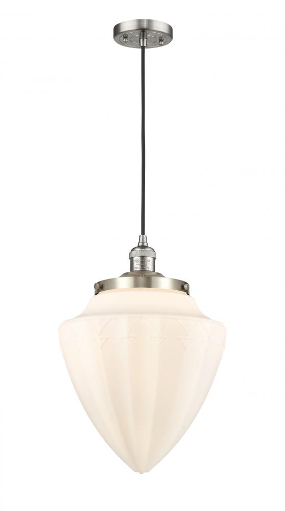 Bullet - 1 Light - 12 inch - Brushed Satin Nickel - Cord hung - Mini Pendant