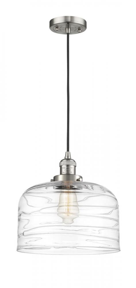 Bell - 1 Light - 12 inch - Brushed Satin Nickel - Cord hung - Mini Pendant