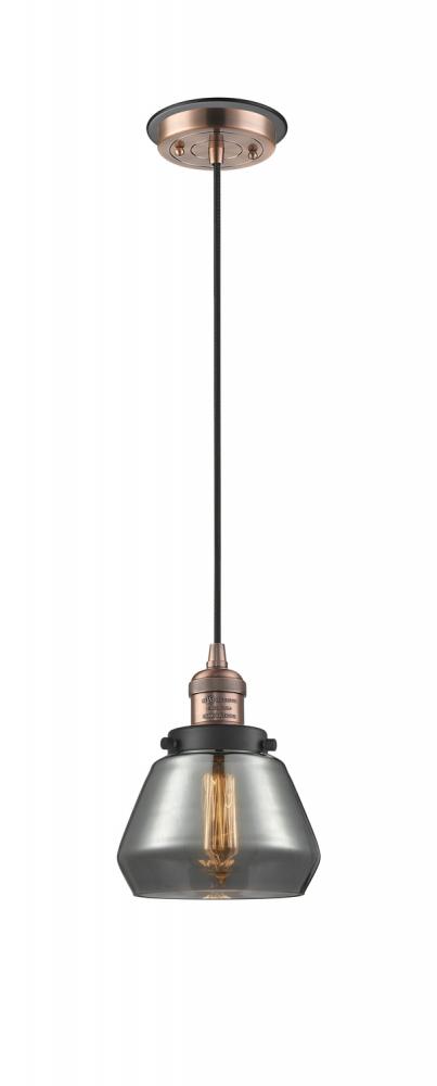 Fulton - 1 Light - 7 inch - Antique Copper - Cord hung - Mini Pendant