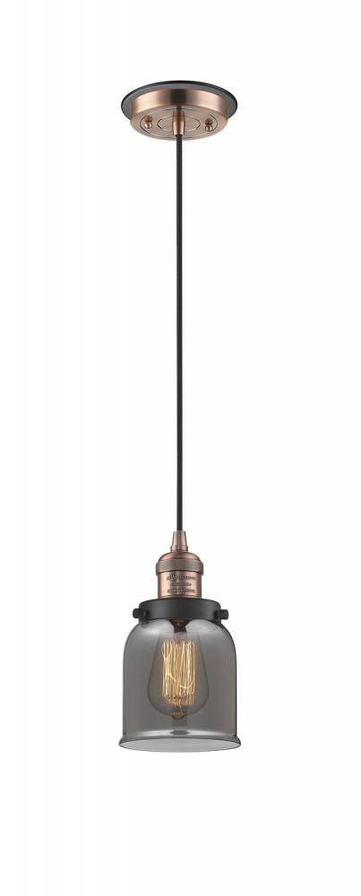 Bell - 1 Light - 5 inch - Antique Copper - Cord hung - Mini Pendant