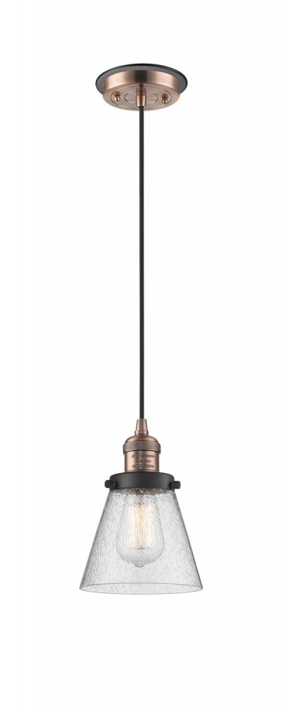 Cone - 1 Light - 6 inch - Antique Copper - Cord hung - Mini Pendant