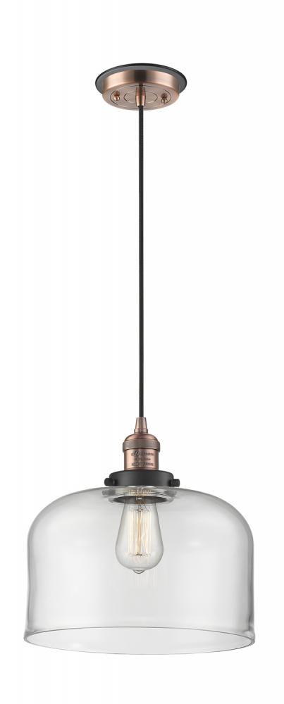 Bell - 1 Light - 12 inch - Antique Copper - Cord hung - Mini Pendant