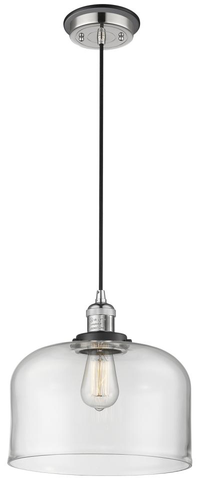 Bell - 1 Light - 12 inch - Polished Nickel - Cord hung - Mini Pendant