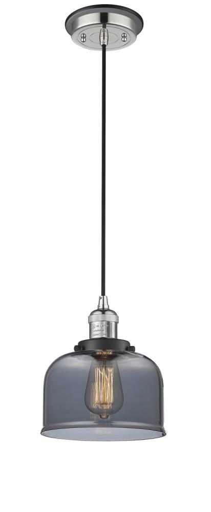 Bell - 1 Light - 8 inch - Polished Nickel - Cord hung - Mini Pendant