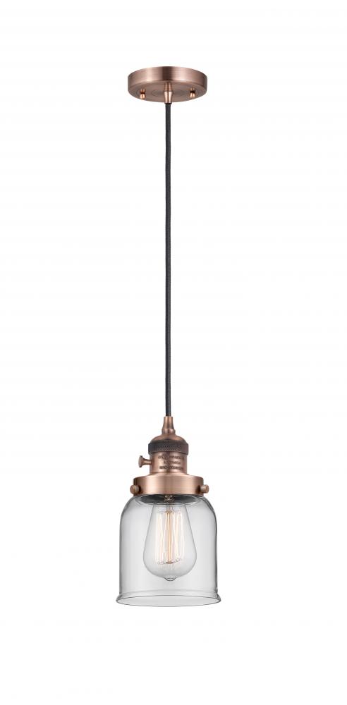 Bell - 1 Light - 5 inch - Antique Copper - Cord hung - Mini Pendant