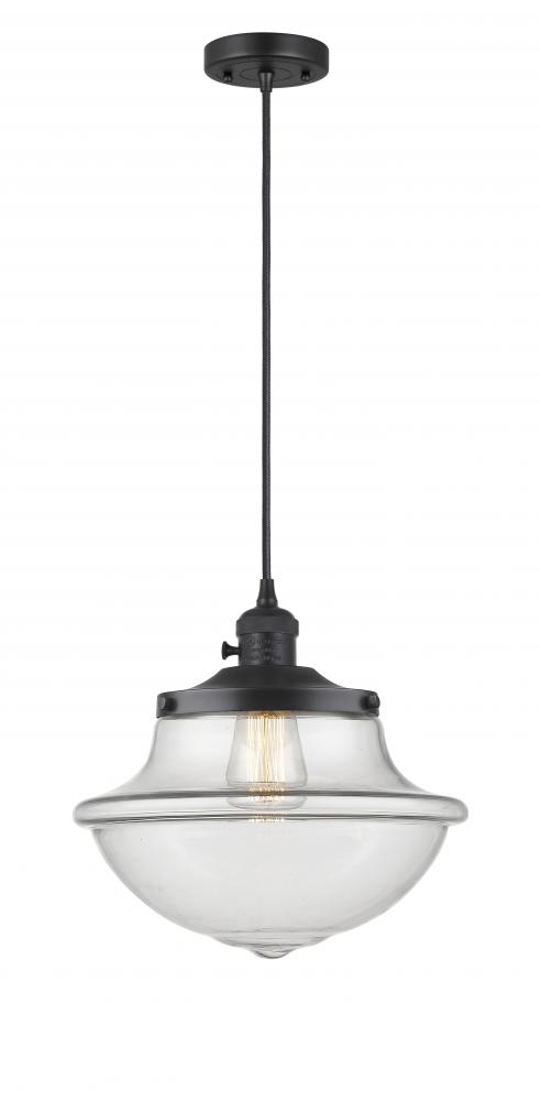 Oxford - 1 Light - 12 inch - Matte Black - Cord hung - Mini Pendant