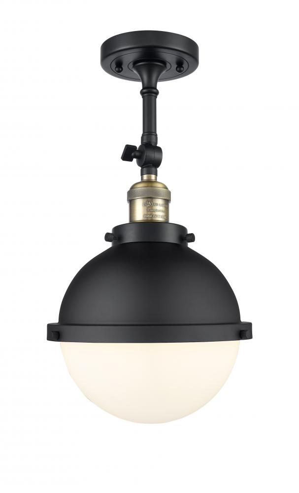 Hampden - 1 Light - 9 inch - Black Antique Brass - Semi-Flush Mount