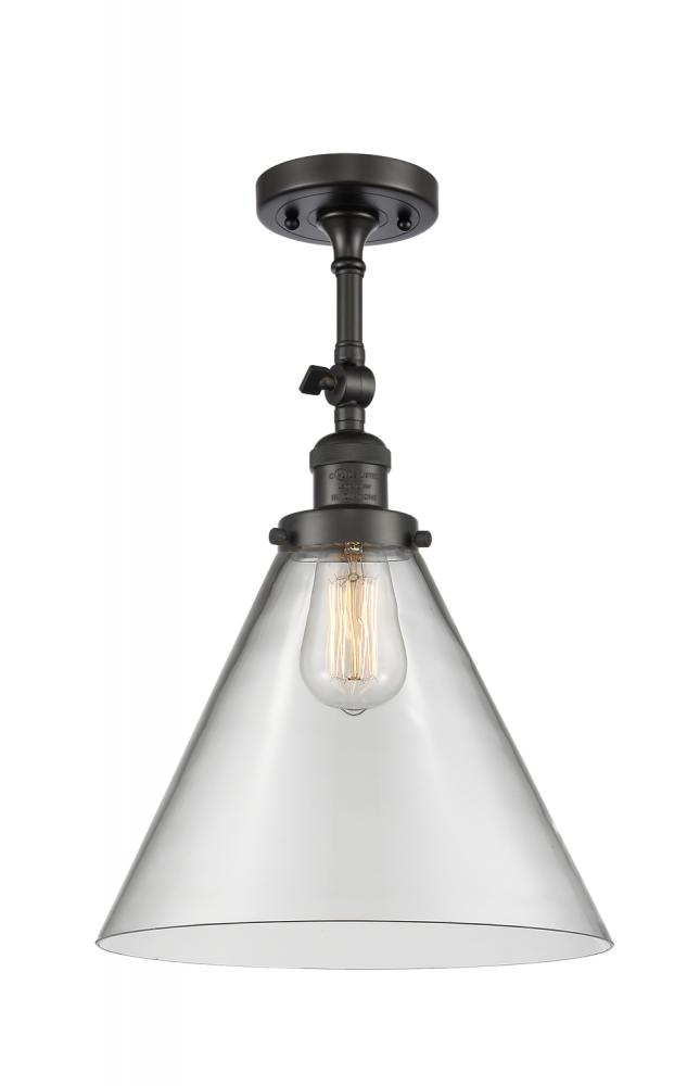 Cone - 1 Light - 12 inch - Oil Rubbed Bronze - Semi-Flush Mount