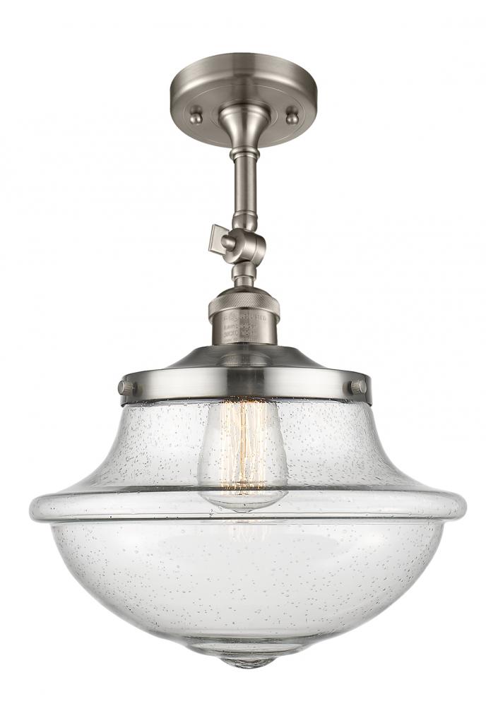 Oxford - 1 Light - 12 inch - Brushed Satin Nickel - Semi-Flush Mount