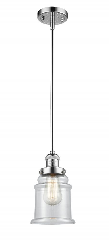 Canton - 1 Light - 7 inch - Polished Chrome - Stem Hung - Mini Pendant