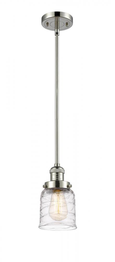 Bell - 1 Light - 5 inch - Polished Nickel - Stem Hung - Mini Pendant