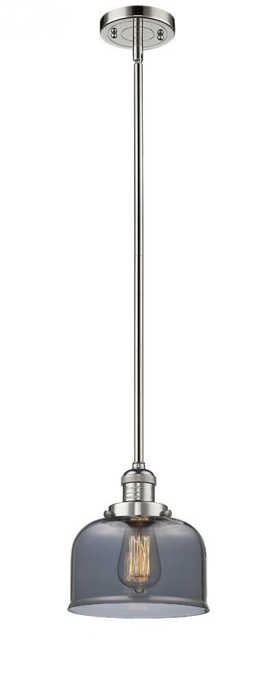 Bell - 1 Light - 8 inch - Polished Nickel - Stem Hung - Mini Pendant