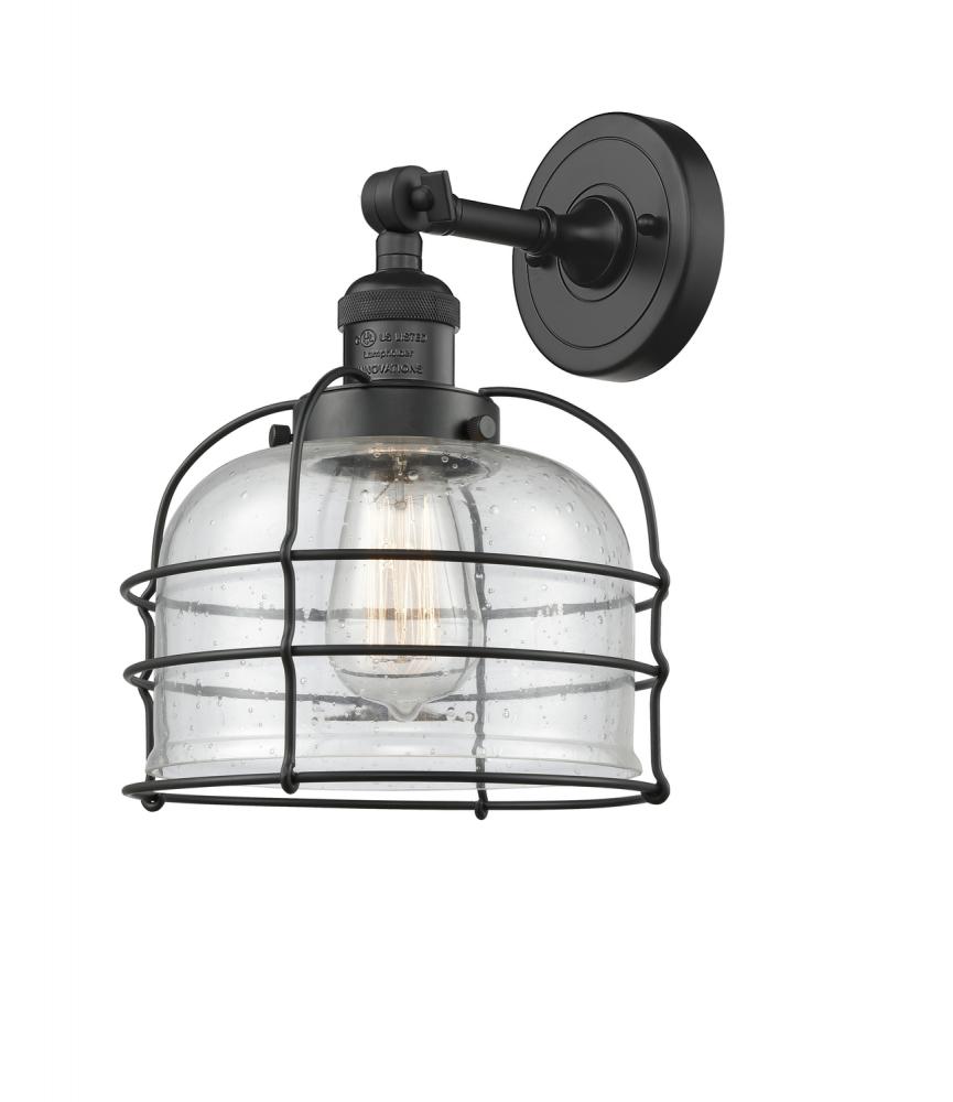 Bell Cage - 1 Light - 9 inch - Matte Black - Sconce