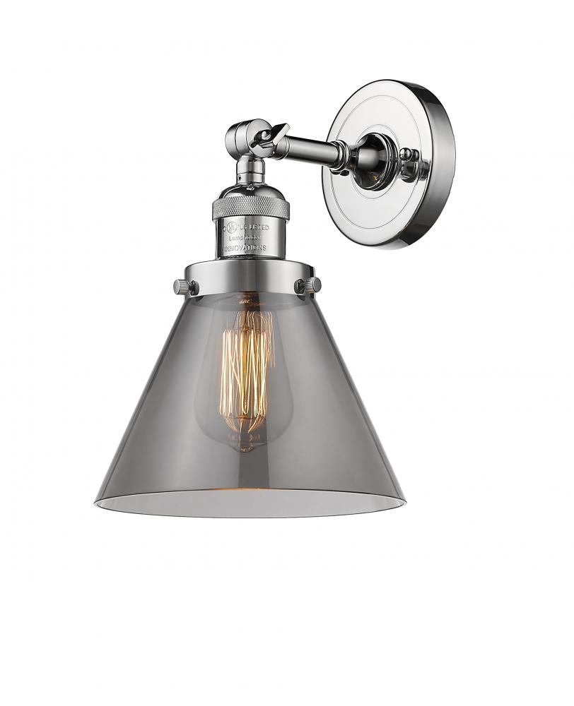 Cone - 1 Light - 8 inch - Polished Chrome - Adjustable Sconce