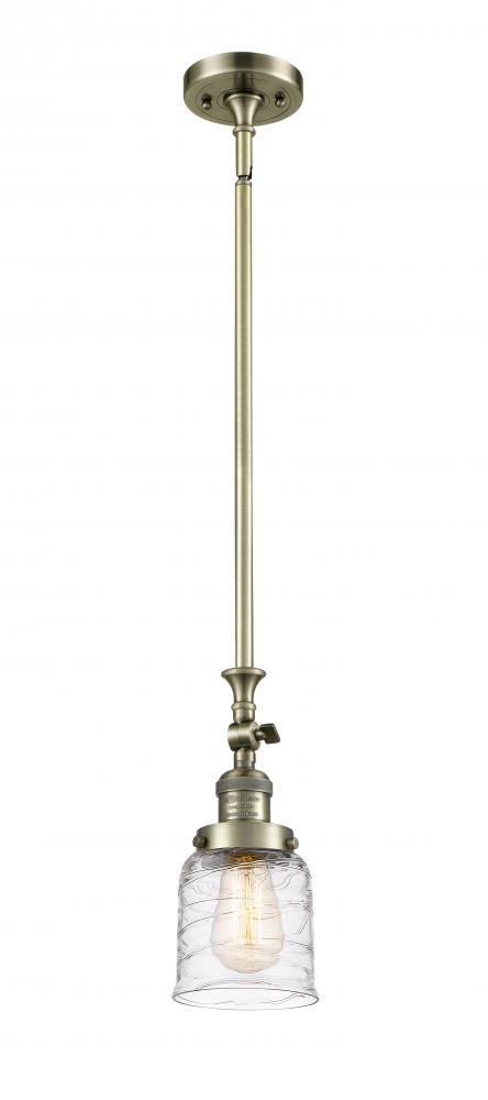 Bell - 1 Light - 5 inch - Antique Brass - Stem Hung - Mini Pendant