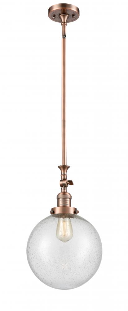 Beacon - 1 Light - 10 inch - Antique Copper - Stem Hung - Mini Pendant