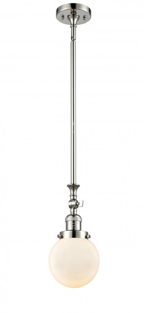 Beacon - 1 Light - 6 inch - Polished Nickel - Stem Hung - Mini Pendant